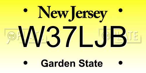 W37LJB New Jersey License Plate