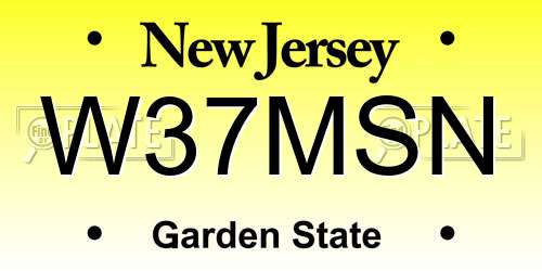 W37MSN New Jersey License Plate