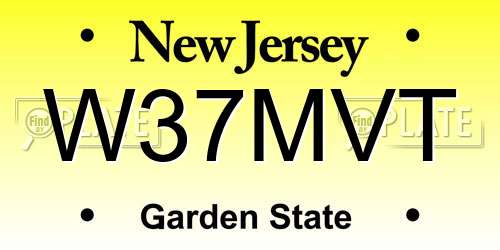 W37MVT New Jersey License Plate