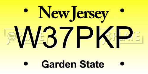W37PKP New Jersey License Plate