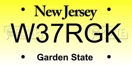 W37RGK New Jersey License Plate