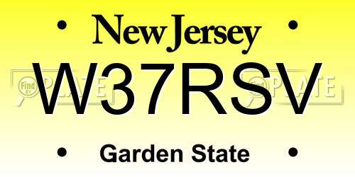 W37RSV New Jersey License Plate