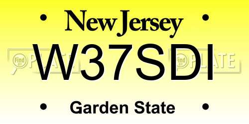 W37SDI New Jersey License Plate