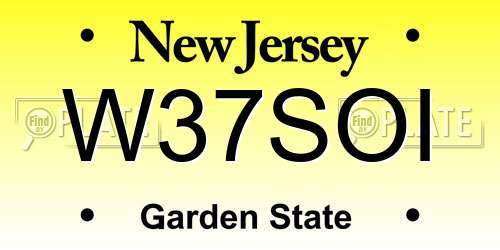 W37SOI New Jersey License Plate