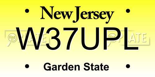W37UPL New Jersey License Plate