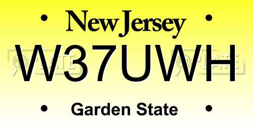 W37UWH New Jersey License Plate