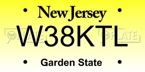 W38KTL New Jersey License Plate