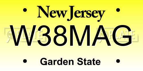 W38MAG New Jersey License Plate