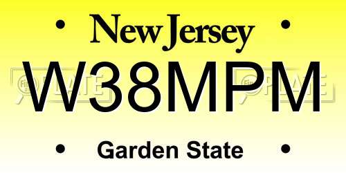 W38MPM New Jersey License Plate