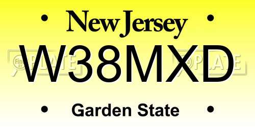W38MXD New Jersey License Plate