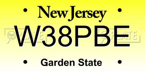 W38PBE New Jersey License Plate