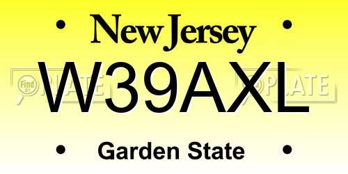 W39AXL New Jersey License Plate