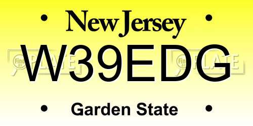 W39EDG New Jersey License Plate