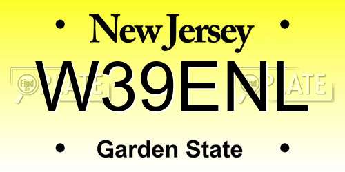 W39ENL New Jersey License Plate