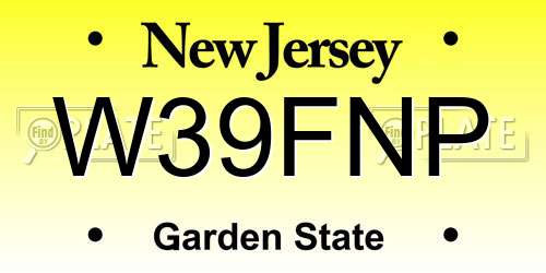 W39FNP New Jersey License Plate