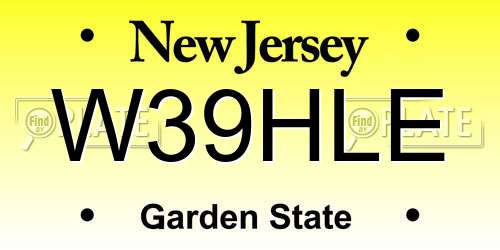 W39HLE New Jersey License Plate