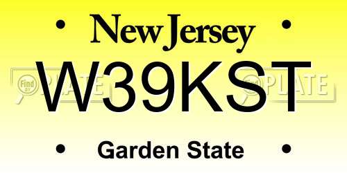 W39KST New Jersey License Plate