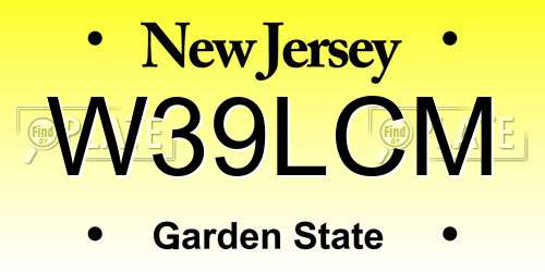 W39LCM New Jersey License Plate
