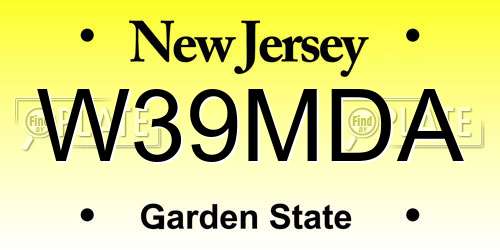 W39MDA New Jersey License Plate