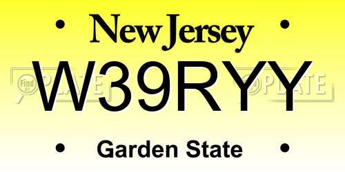 W39RYY New Jersey License Plate
