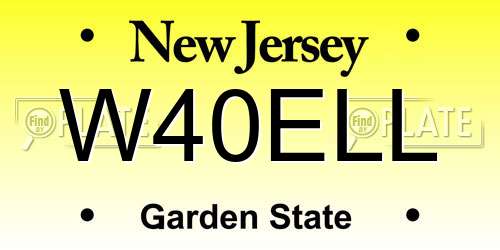 W40ELL New Jersey License Plate
