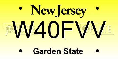 W40FVV New Jersey License Plate