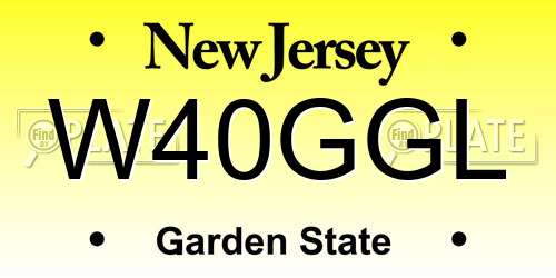 W40GGL New Jersey License Plate
