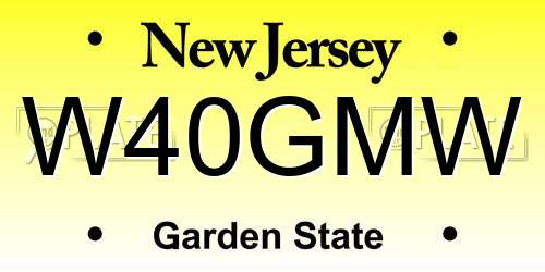 W40GMW New Jersey License Plate