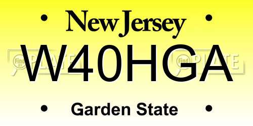 W40HGA New Jersey License Plate
