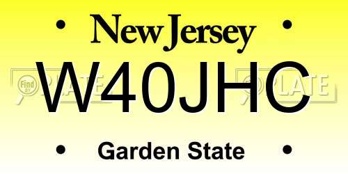 W40JHC New Jersey License Plate