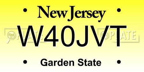 W40JVT New Jersey License Plate