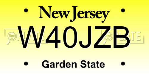 W40JZB New Jersey License Plate