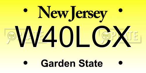 W40LCX New Jersey License Plate