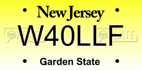 W40LLF New Jersey License Plate