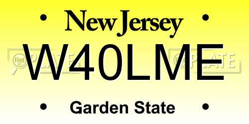 W40LME New Jersey License Plate