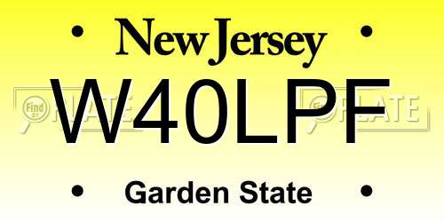 W40LPF New Jersey License Plate