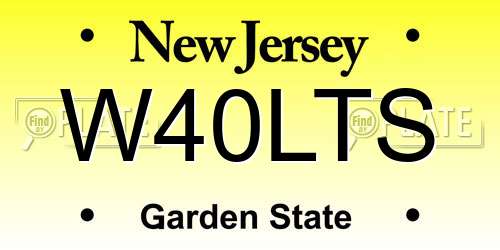 W40LTS New Jersey License Plate
