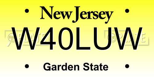 W40LUW New Jersey License Plate