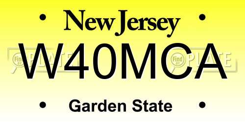 W40MCA New Jersey License Plate