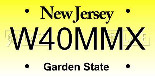 W40MMX New Jersey License Plate