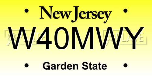W40MWY New Jersey License Plate