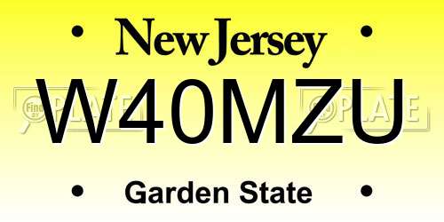 W40MZU New Jersey License Plate
