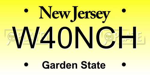 W40NCH New Jersey License Plate