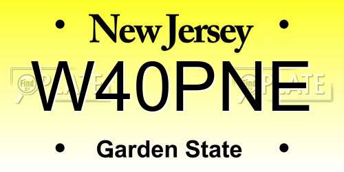 W40PNE New Jersey License Plate