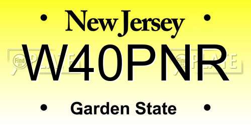 W40PNR New Jersey License Plate
