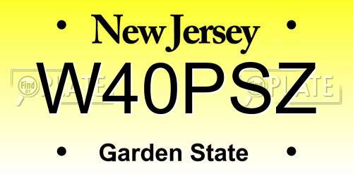 W40PSZ New Jersey License Plate