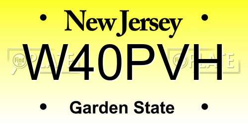 W40PVH New Jersey License Plate