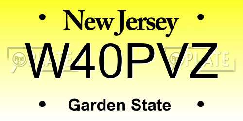 W40PVZ New Jersey License Plate