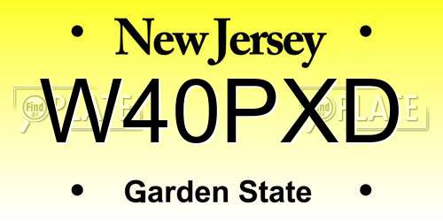 W40PXD New Jersey License Plate