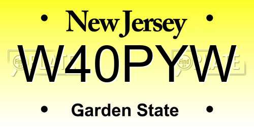 W40PYW New Jersey License Plate